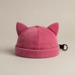 casquette sans visiere tissu doux style chat